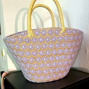 Embroidered bucket bag